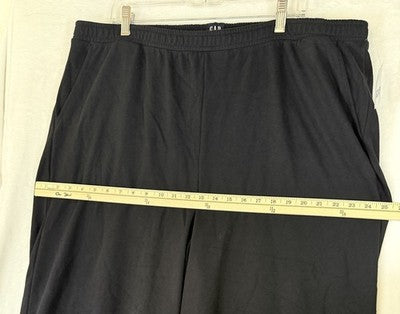 Gap Wide Leg Sweatpants XXL Tall Womens Black French Terry Rolled Hem NWT New