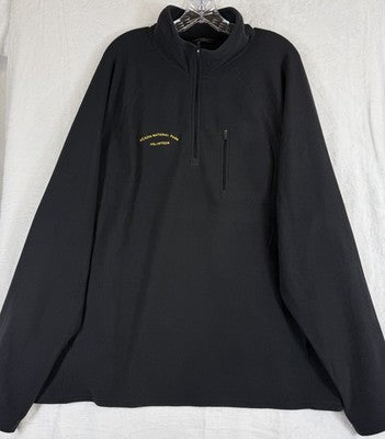 LL Bean Acadia National Park Volunteer 1/4 Zip Fleece Pullover XXL Mens Black