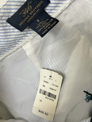 Brooks Brothers Seersucker Pants Womens 6 Caroline Fit Stretch Blue White New