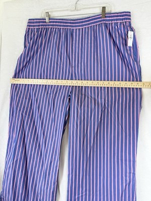 Gap Easy Wide Leg Pants XL Womens Organic Cotton Poplin Pull On Blue Stripe New