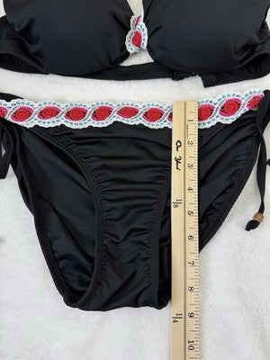 Venus Bikini Set Top C Bottom 10 Black Halter Underwire Womens Swim Swimwear