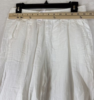 Gap Cotton Gauze Easy Barrel Leg Pants Small Women White Pull On Pockets New NWT