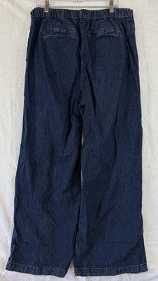 Gap Womens Jeans 16 365 High Rise UltraSoft Pleated Denim Trousers Dark Blue New
