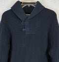Duluth Trading Company Sweater Mens Medium Brigadier Shawl Neck Navy Blue Cotton