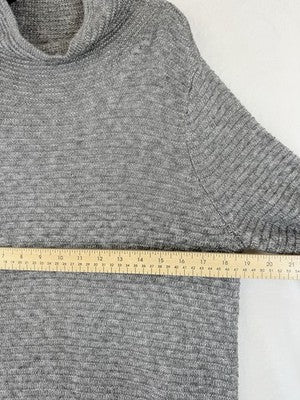J Jill Large Top Sweater Gray Tunic Long Sleeve Womens Wool Blend High Neck