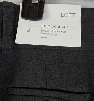 Ann Taylor Loft Julie Pants Size 4 Boot Cut Gray Stretch Trousers Women New