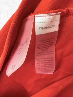 Calia Bikini Bottom Medium Red High Rise Wide Band Womens Swim Swimwear New NWT