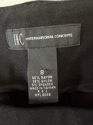 Inc International Concepts Dress Pants 8 Black Ponte Knit Bootcut Womens