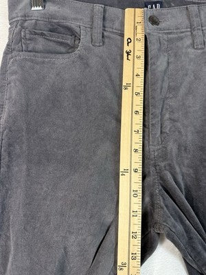 Gap Velvet Pants 30 True Skinny Gray Velveteen Denim Womens
