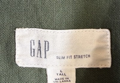 Gap Shirt Men Large Tall Oxford Green Slim Fit Stretch Button Down LT
