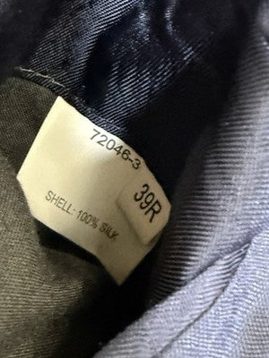 Jos A Bank Blazer 39R 100% Silk Gray Herringbone Windowpane Plaid Mens Jacket