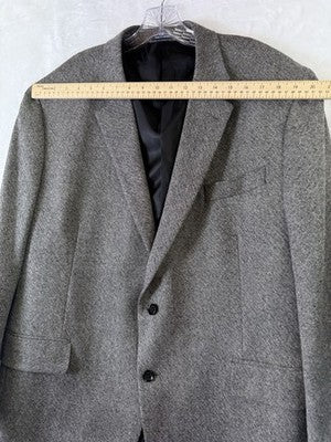 Stafford Merino Wool Sport Coat 48r Gray Jacket Mens Classic Fit Blazer