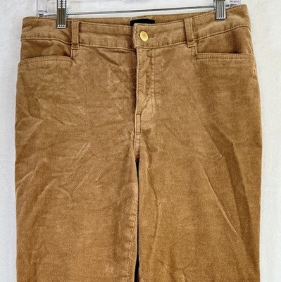 Talbots Corduroy Flare Leg Pants 4 Womens Caramel Tan Brown High Waist