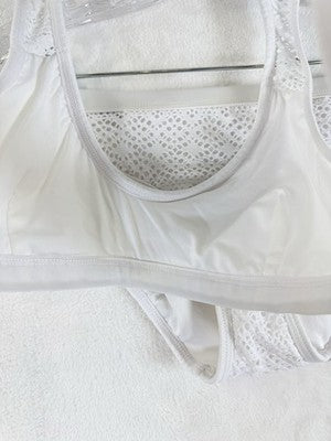 Venus Bikini Set Crochet White Size 4 Top New 6 Bottom Racerback Swimwear Women