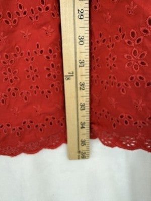 Gap × DÔEN Eyelet Shift Mini Dress Large Women Red Sleeveless Short Doen New