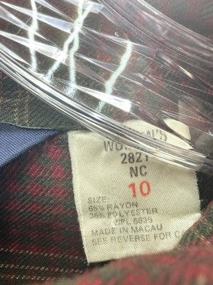 Woolrich Shirt Womens 10 Vintage Red Plaid Button Up Long Sleeve