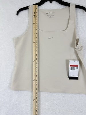 Nike Form Tank Top Large Womens Beige Sleeveless Workout New NWT $65