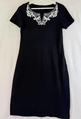 Talbots XS Dress Short Sleeve Black Tee Pull On Womens Shift