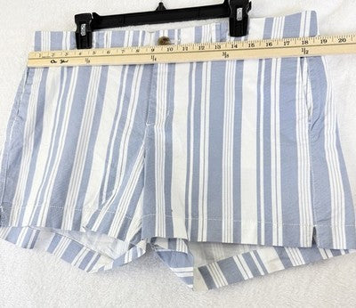Old Navy Everyday Shorts 14 Womens Blue White 4” Cotton Stretch
