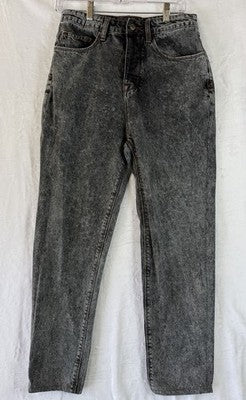 ASOS Collusion X005 Jeans 30 Womens Black Acid Wash Button Fly High Rise Denim