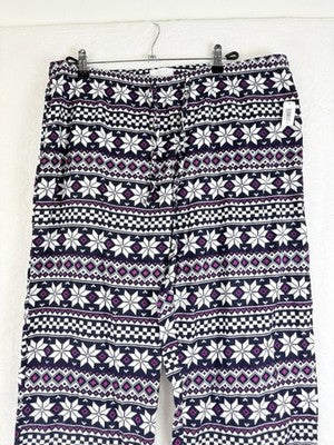 Love By Gap Pajama Pants XL Flannel Bottoms New Womens Pjs Fair Isle Blue NWT