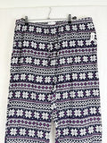 Love By Gap Pajama Pants XL Flannel Bottoms New Womens Pjs Fair Isle Blue NWT