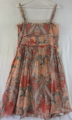 Ann Taylor Dress 12 Sleeveless Fit Flare Short Silk Blend Womens