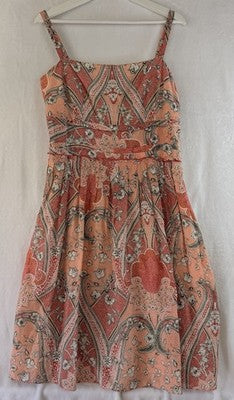 Ann Taylor Dress 12 Sleeveless Fit Flare Short Silk Blend Womens