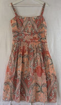 Ann Taylor Dress 12 Sleeveless Fit Flare Short Silk Blend Womens