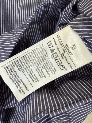 GapStudio Poplin Crop Shirt XS Women Top Gap Studio Blue Stripe Button Up New