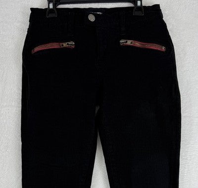 Etienne Marcel Jeans 28 Skinny Black Red Zippers Womens