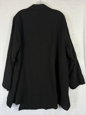 Habitat Clothes To Live In XL Jacket Black Artsy Art To Wear Lagenlook Womens