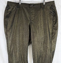Lane Bryant 18 Pants Pull On Knit Black Gold Skinny Plus Size Womens