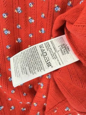 Gap Body Pajama Top Large Tall Women PJ Tank Cami Red Floral Pointelle New
