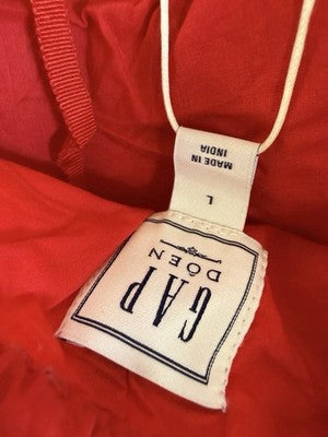 Gap × DÔEN Eyelet Shift Mini Dress Large Women Red Sleeveless Short Doen New