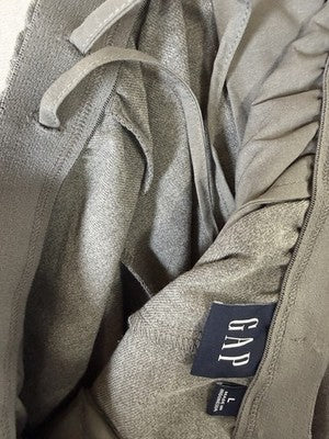 Gap Wide Leg Pants Womens Large Gray Seamed Pull On Brushed Twill New NWT