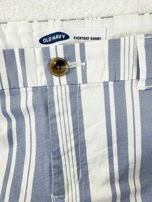 Old Navy Everyday Shorts 14 Womens Blue White 4” Cotton Stretch