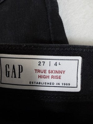 Gap True Skinny High Rise Jeans 27 4 Long Black Denim Lot 2 Pairs Womens