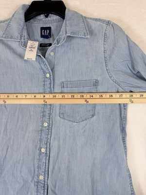 Gap Denim Shirt Womens XS Petite Blue Long Sleeve Button Up Top Cotton New NWT