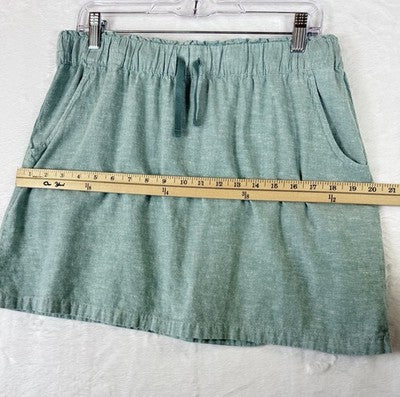 Patagonia Mini Skirt Medium Green Hemp Organic Cotton Pull On Womens