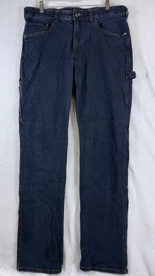 Duluth Trading Co 40 Grit Flex Relaxed Fit Dark Wash Denim Work Jeans 36x34 Men