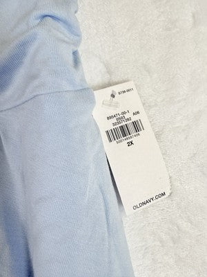 Old Navy 2X Asymmetrical Draped Midi Skirt Light Blue Knit Pull On Women New NWT
