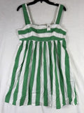 Gap Mini Dress Medium Petite Cotton Poplin Sleeveless Women Green Striped New