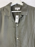 Gap Mens Linen Blend Shirt Large Short Sleeve Green Vacay Button Up Down New NWT