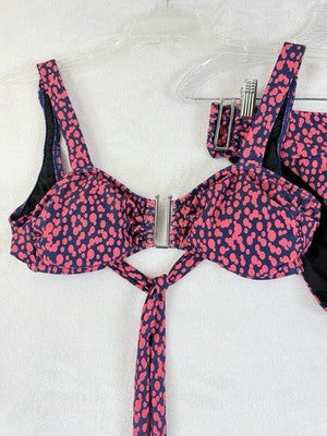 Venus Bikini Set Size 6 Top Bottom Blue Pink Swimwear Padded U Bar Womens