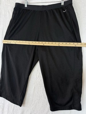 Nike Dri Fit Capri Pants XL Womens Black Loose Workout