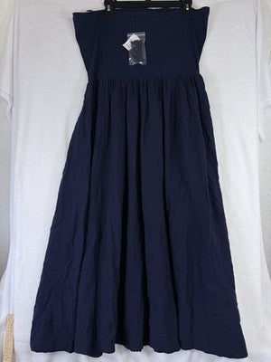 Gap Maxi Dress XL Women Strapless Cotton Gauze Mixed Media Fit & Flare New