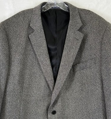 Stafford Merino Wool Sport Coat 48r Gray Jacket Mens Classic Fit Blazer