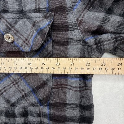 Stillwater Supply Co Flannel Shirt Mens Large Gray Plaid Long Sleeve Button Down