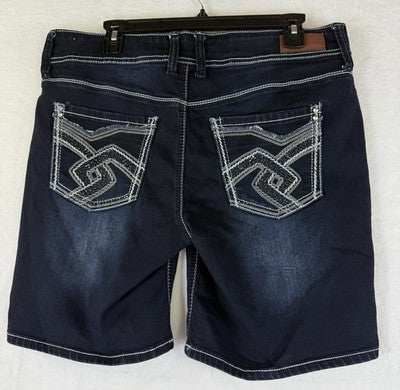 Hydraulic Jean Shorts 17 18 Womens Denim Embellished Dark Blue Lola Curvy